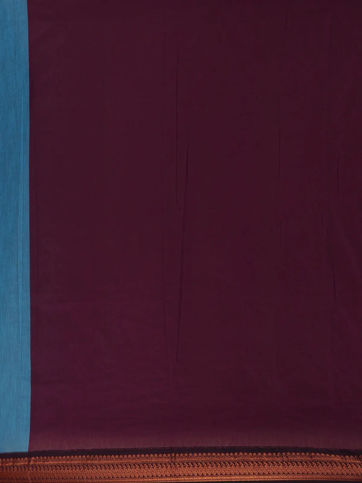 Blue Peacock Designed Cotton Saree - Diadem