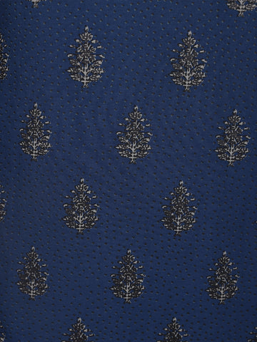Blue Floral Printed Casual Cotton Kurti - Diadem