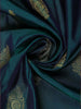 Teal Blue Floral Zari Woven Kanchipuram Silk Saree - Diadem