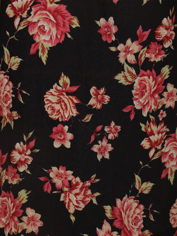 Black Floral Designed Cotton Salwar Suit - Diadem