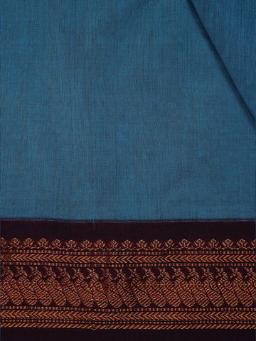 Blue Peacock Designed Cotton Saree - Diadem