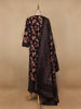 Black Floral Designed Cotton Salwar Suit - Diadem