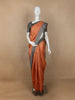 Orange Abstract Designed Semi Tussar Silk Saree