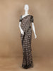 Dark Grey Floral Designed Chanderi Cotton Saree