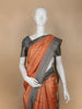 Orange Abstract Designed Semi Tussar Silk Saree