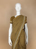 Mustard Green Floral Designed Cotton Saree - Diadem