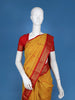 Mustard Yellow Floral Design Cotton Saree