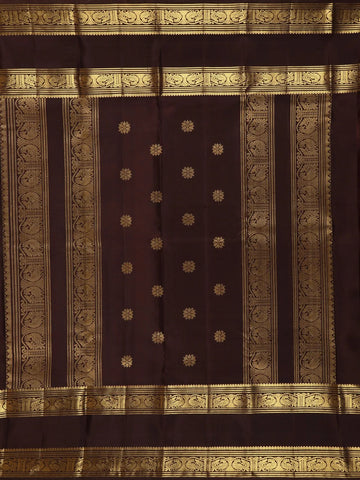 Red Peacock Woven Pure Kanchipuram Silk Saree - Diadem
