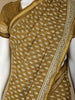 Mustard Green Floral Designed Cotton Saree - Diadem