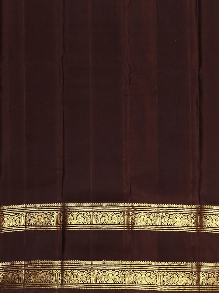 Red Peacock Woven Pure Kanchipuram Silk Saree - Diadem
