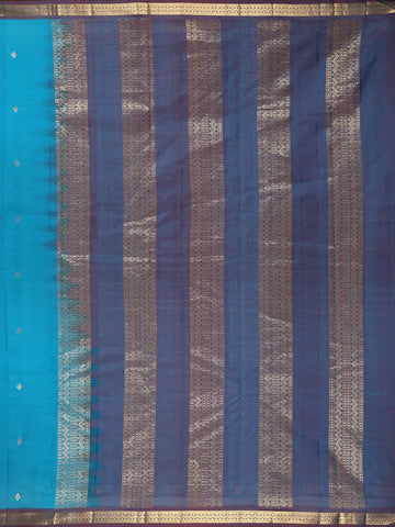 Blue Geometric Woven Pure Kanchipuram Silk Saree - Diadem