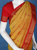 Mustard Yellow Floral Design Cotton Saree