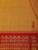Mustard Yellow Floral Design Cotton Saree