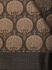 Dark Grey Floral Designed Chanderi Cotton Saree