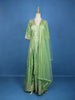 Parrot Green Banarasi Zari Woven Anarkali Gown with Net Dupatta