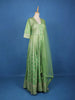 Parrot Green Banarasi Zari Woven Anarkali Gown with Net Dupatta