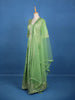 Parrot Green Banarasi Zari Woven Anarkali Gown with Net Dupatta