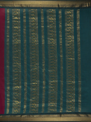 Dark Red Floral Butta Motif Cotton Saree - Diadem