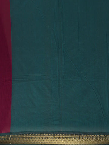 Dark Red Floral Butta Motif Cotton Saree - Diadem