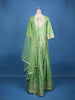 Parrot Green Banarasi Zari Woven Anarkali Gown with Net Dupatta