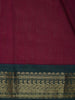 Dark Red Floral Butta Motif Cotton Saree - Diadem