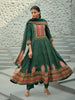 Green Floral Printed Synthetic Salwar Suit