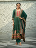 Green Floral Printed Synthetic Salwar Suit