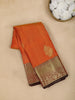 Orange Floral Woven Pure Kanchipuram Silk Saree - Diadem