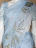 Light Blue Floral Designed Cotton Saree