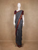 Dark Grey Floral Butta Motif Cotton Saree - Diadem