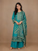 Sky Blue Floral Designed Cotton Salwar Suit