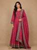 Red Floral Designed Cotton Anarkali Salwar Suit