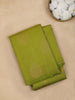Olive Green Checked Woven Pure Kanchipuram Silk Saree - Diadem