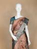 Brown Floral Designed Semi Tussar Silk Saree