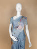 Blue Floral Designed Cotton Saree