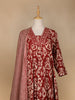 Red Abstract Designed Salwar Suit