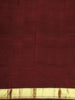 Dark Red Floral Motifs Pure Kanchipuram Silk Saree - Diadem