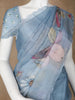 Blue Floral Designed Cotton Saree