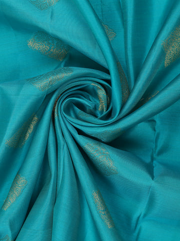 Sky Blue Floral Butta woven Silk Saree - Diadem