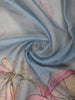 Blue Floral Designed Cotton Saree