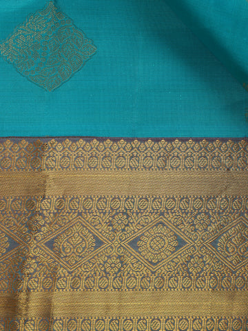 Sky Blue Floral Butta woven Silk Saree - Diadem