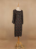 Black Floral Designed Cotton Kurti - Diadem