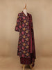 Red Floral Designed Cotton Salwar Suit - Diadem