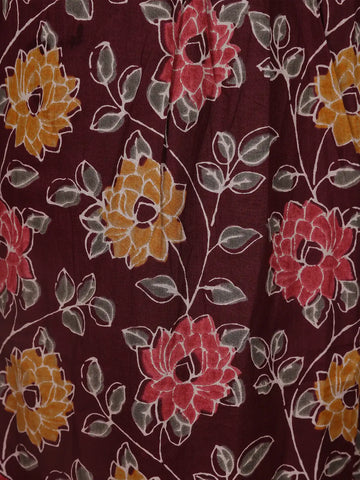 Red Floral Designed Cotton Salwar Suit - Diadem