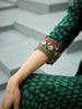 Green Floral Printed Synthetic Salwar Suit