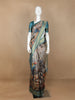 Grey Floral Designed Semi Tussar Silk Saree