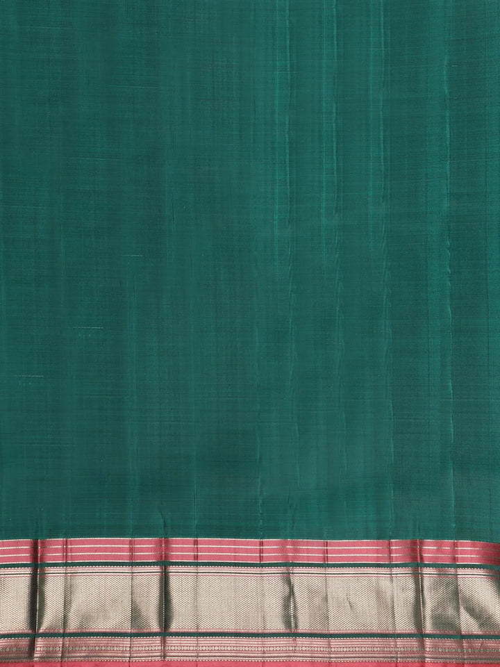 Dark Pink Floral Woven Pure Kanchipuram Silk Saree - Diadem