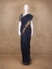 Dark Grey Solid Cotton Saree - Diadem