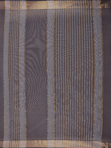 Dark Grey Solid Cotton Saree - Diadem
