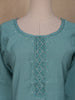 Aqua Green Solid Casual Cotton Kurti - Diadem